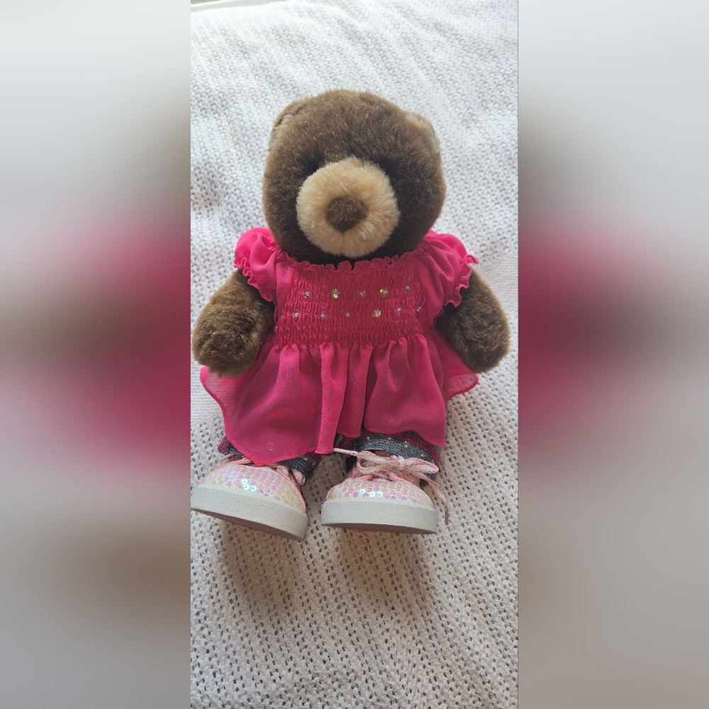 Build A Bear in Hot Pink Ruffled Shirt